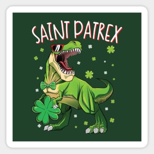 Saint Patrex T rex Dinosaur St Patrick's Day Magnet